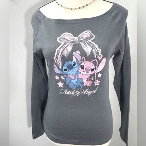 Disney Stitch Shirt Girls Small Stitch And Angel Graphic Retro Cartoon Size XL
